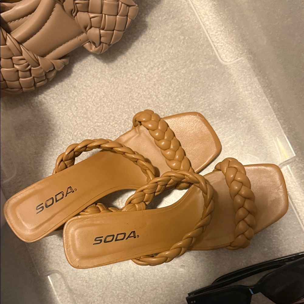 Soda Women's Braided Tan Sandals